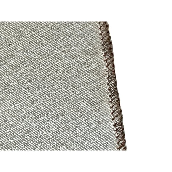 Hand Embroidered Round Tablecloth Floral 58.5” D. Pale Pink/Beige Taupe Hem VTG - Picture 6 of 12